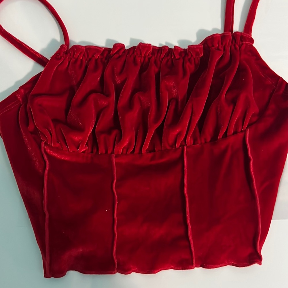 Shein *new* red velvet crop top